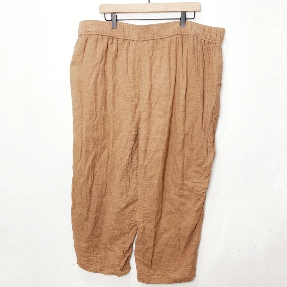 Madewell Plus Cotton-Linen Pull-On High-Rise Tapered Pants Button-Front Edition - Picture 5 of 11